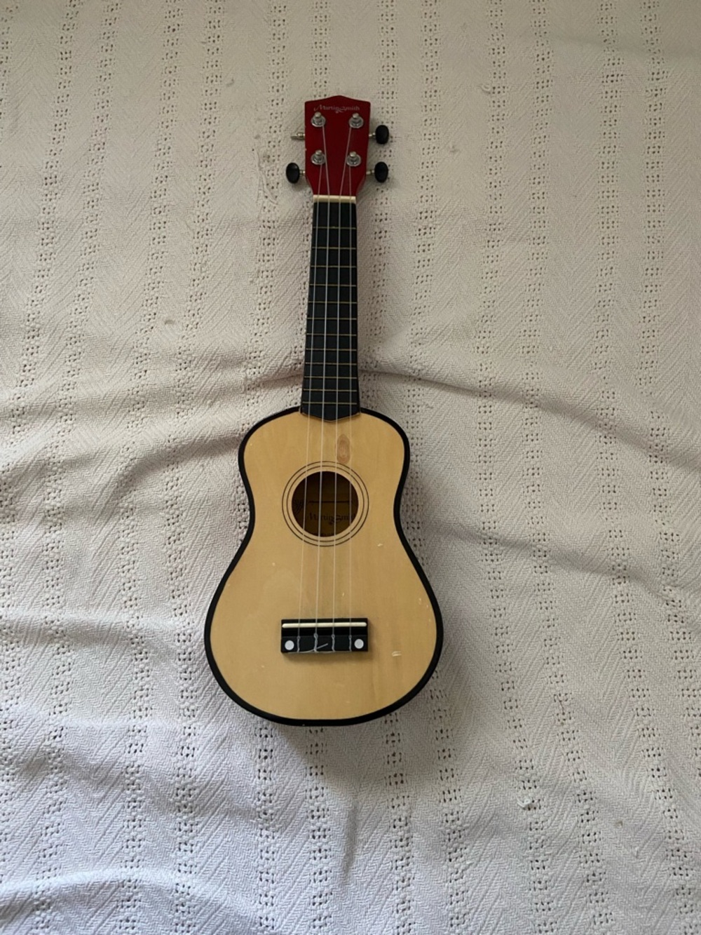 Red-Headed Natural Wood Soprano Ukulele - Unknown Brand